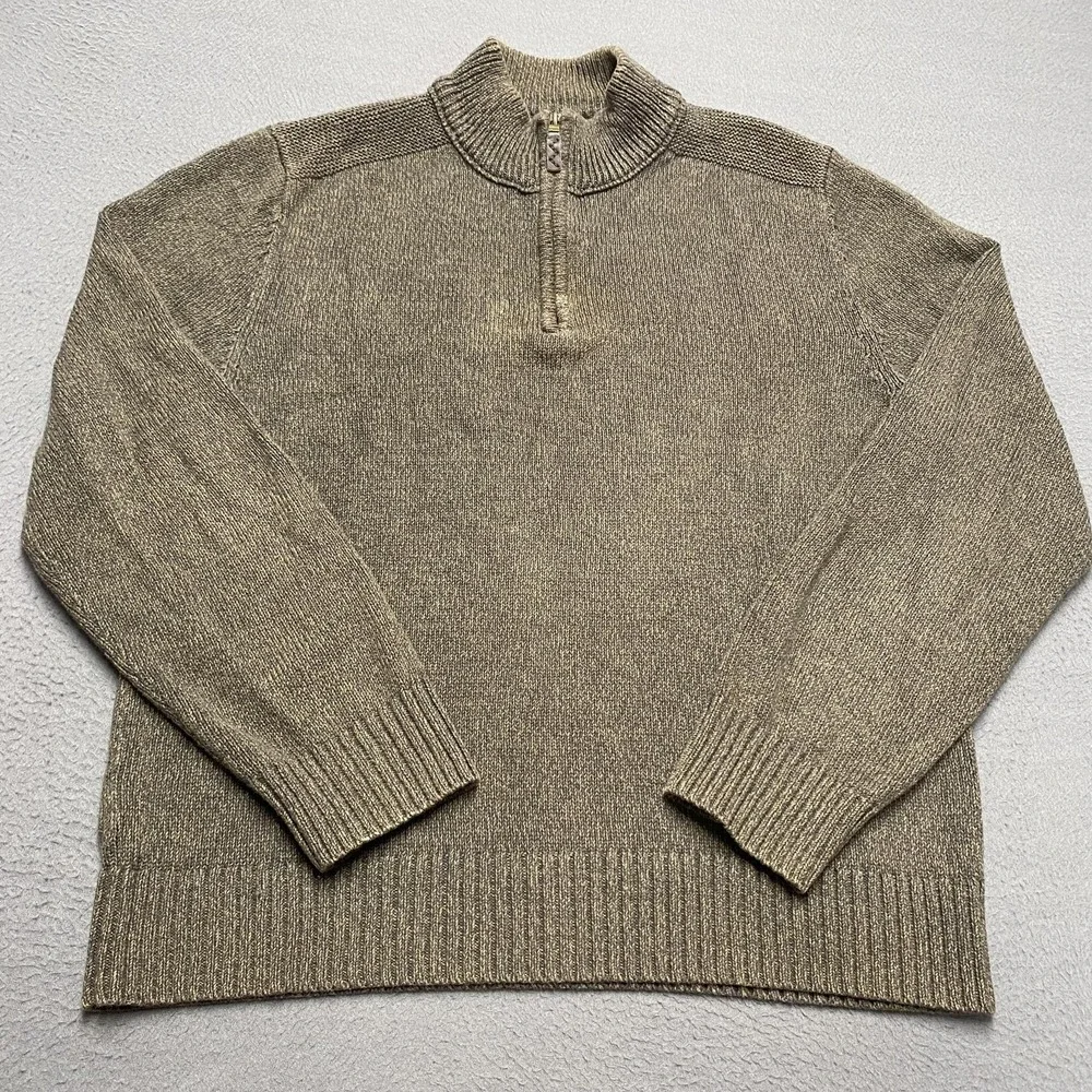 Eddie Bauer Men's Half-Zip Sweater in Khaki